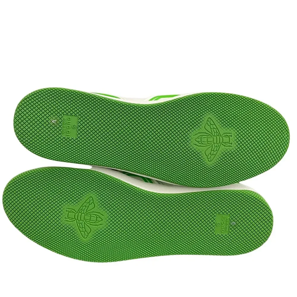 GUCCI Demetra GG Supreme Basket Low Top Sneakers Green White Men's Size 12 NEW